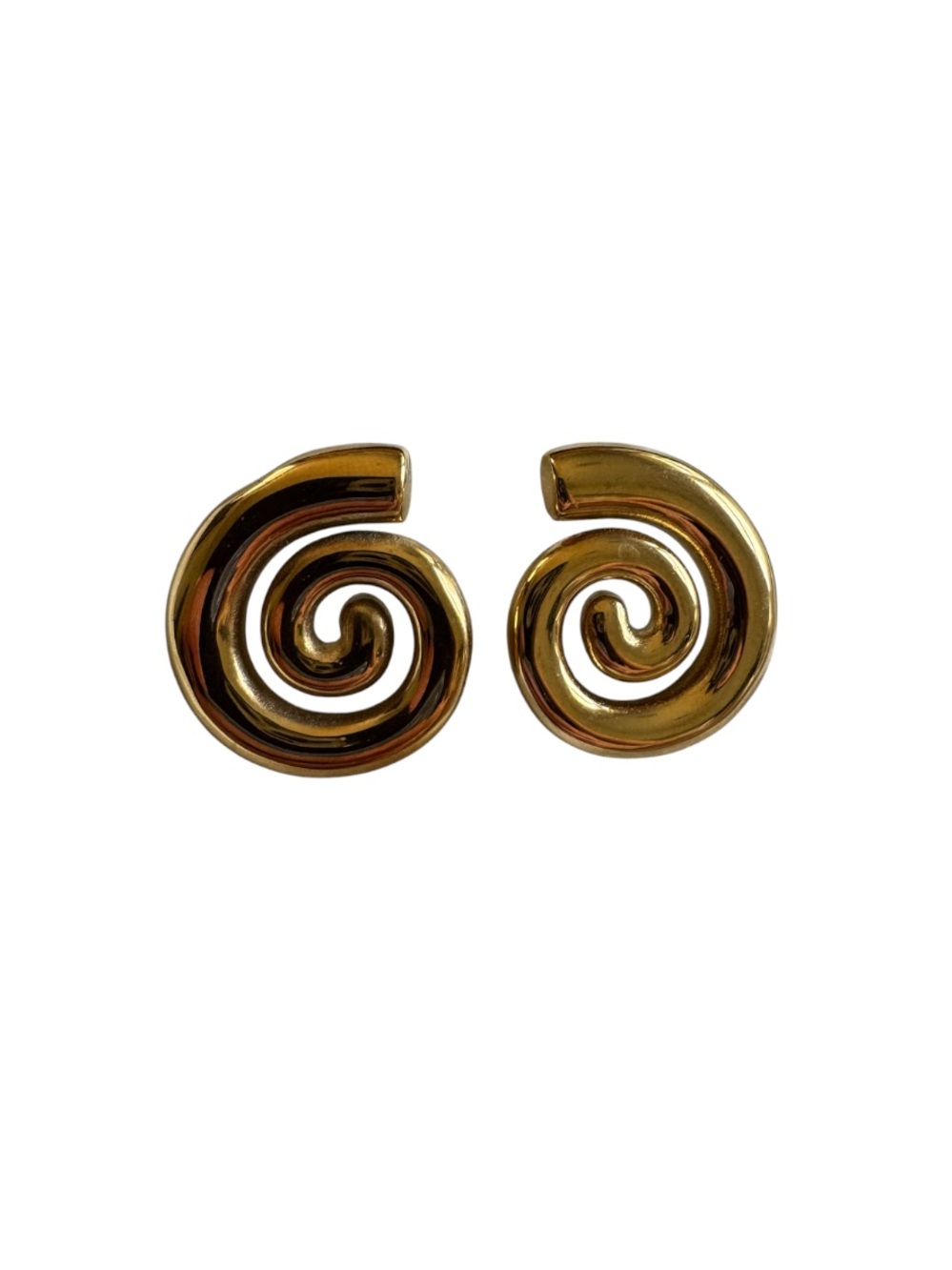 Gold Spiral Stud Earrings